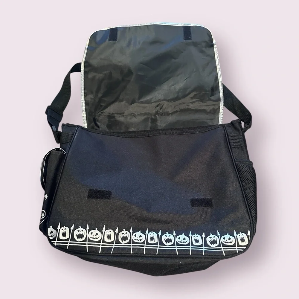 Disney The Nightmare Duo Black Crossbody Messenger Bag Metallic Silver Accents - Picture 5 of 13